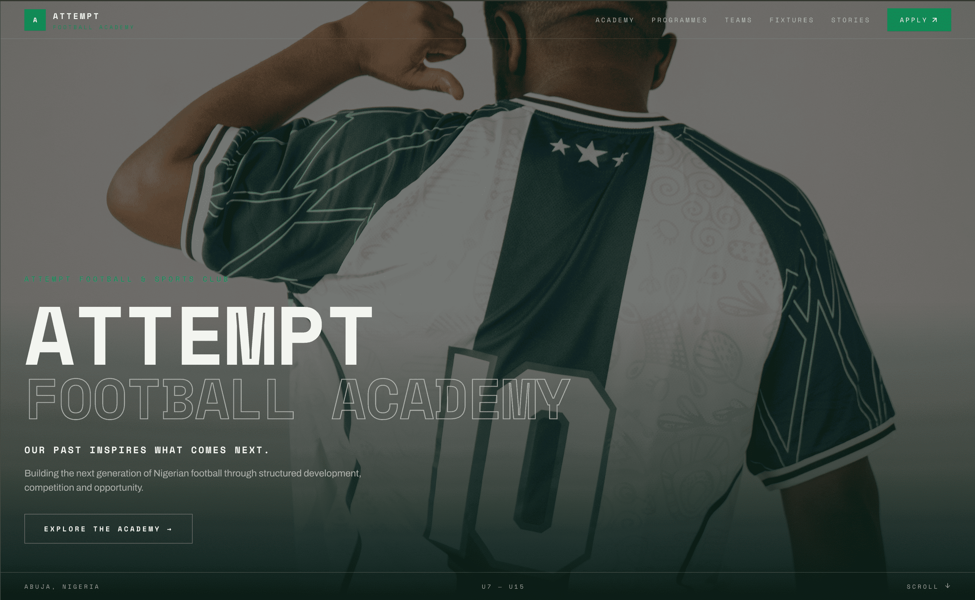 Attempt Football Academy homepage